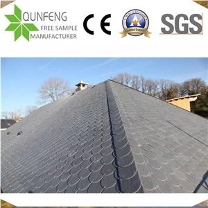 China Grey Fish Scale Shape Roofing Slate Tiles Roof Coating