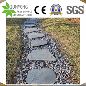 China Natural Black Random Slate Pavers Flagstone Courtyard Stepping Stone China Natural Black Random Slate Pavers Flagstone Courtyard Stepping Stone