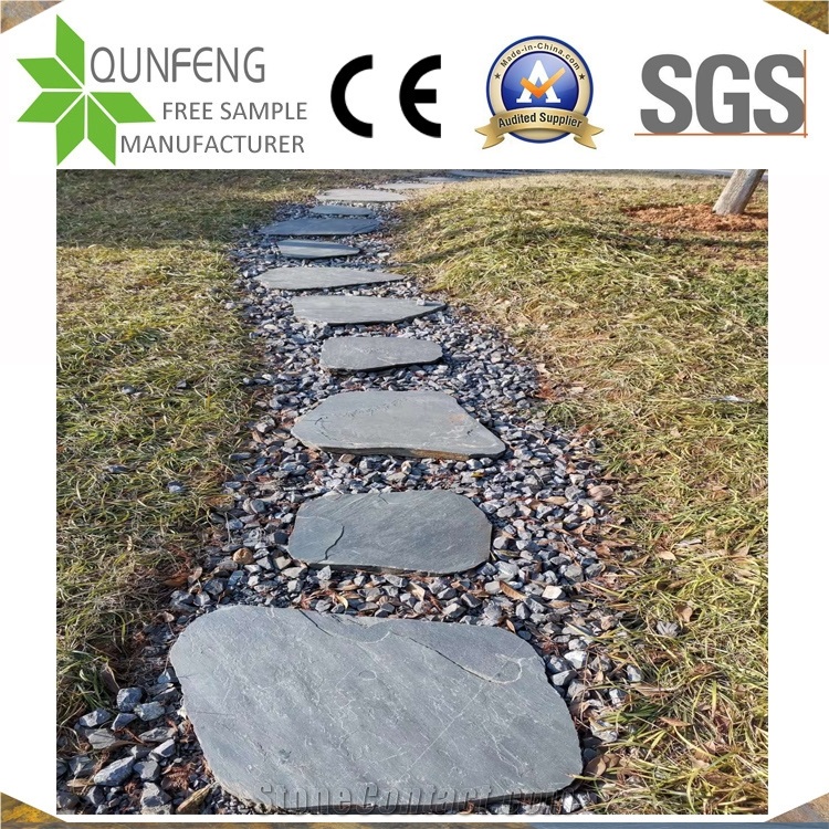 China Natural Black Stone Random Slate Walkway Pavers