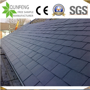 China Natural Split Black Stone Slate Roof Tiles