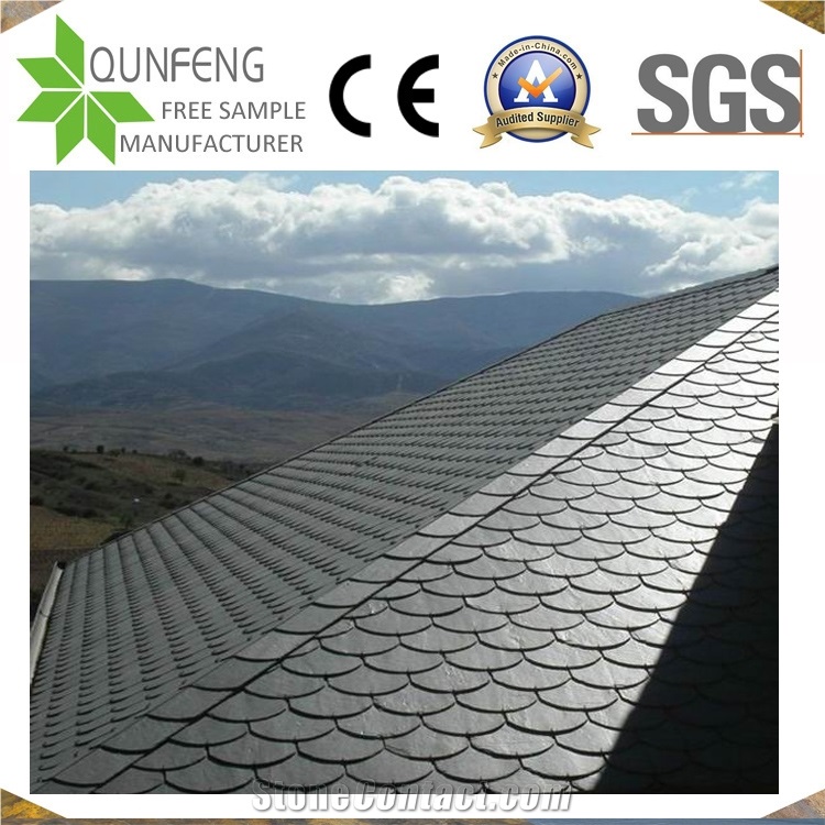 Half Round Shape Black Roof Tiles For Roof Coating