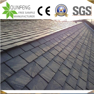 Natural Split Rectangular Black Slate Roofing Tile Coating