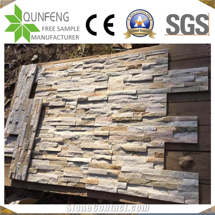 P014 Golden Slate Cultured Stone/Yellow Beige Wall Cladding