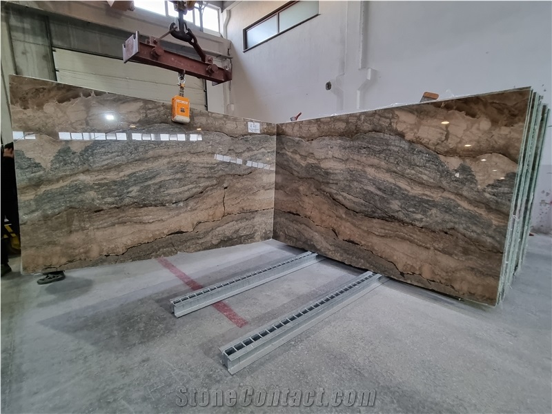 Illusion Grey Marble Slabs Bookmatch