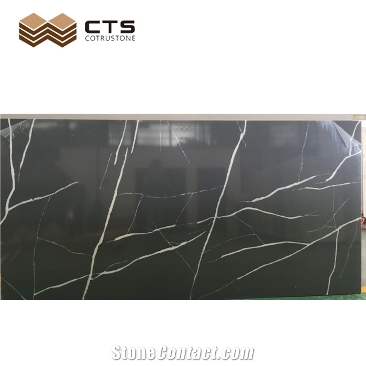 Black Calacatta Quartz Stone Slab High Quality Factory Price