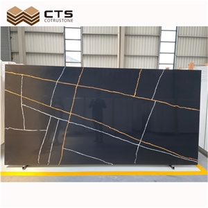 Black Calacatta Quartz Stone Slab High Quality Factory Price