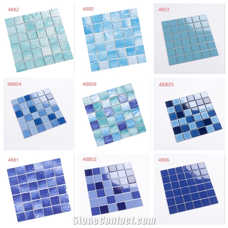 Blue Ceramic Swimmimg Pool Mosaic Wholesaleprice Top Quality