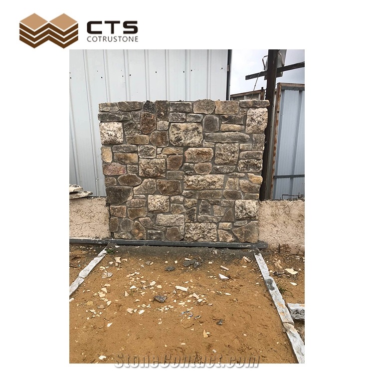 Chinese Yellow Nature Stone  Split Wall Stone Random Size