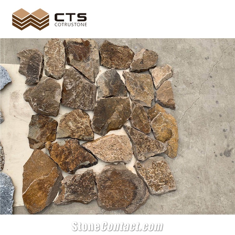 Chinese Yellow Nature Stone  Split Wall Stone Random Size