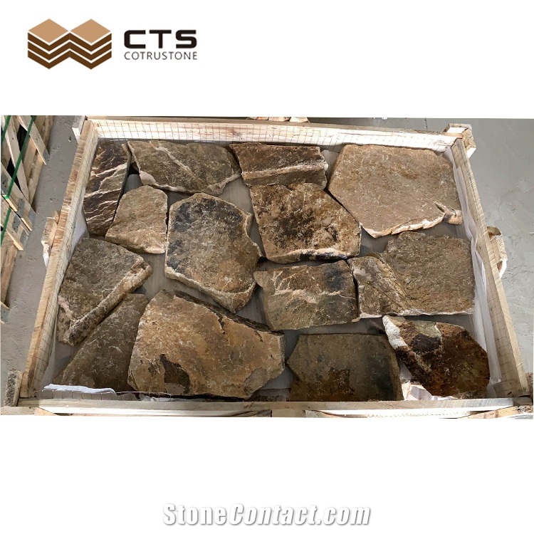 Chinese Yellow Nature Stone  Split Wall Stone Random Size