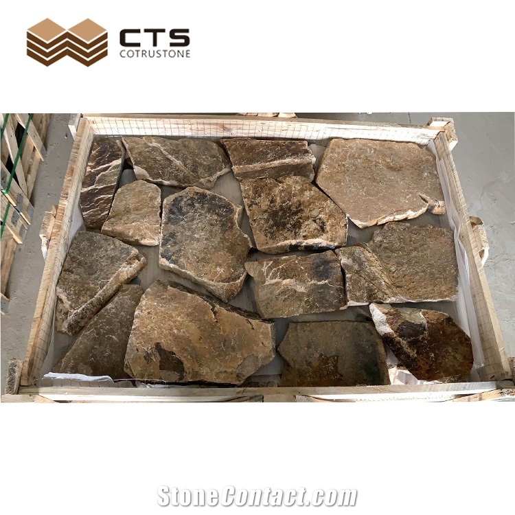 Chinese Yellow Nature Stone  Split Wall Stone Random Size