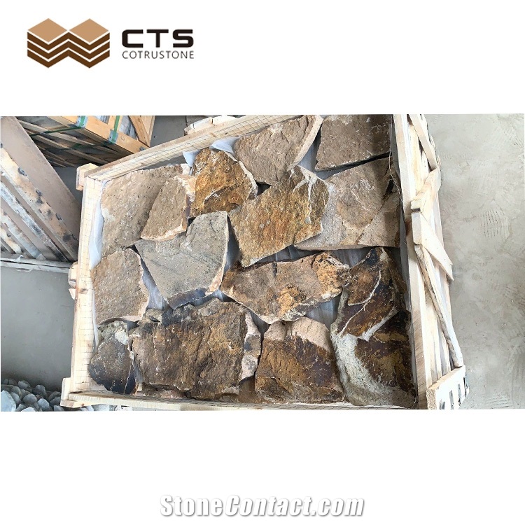 Chinese Yellow Nature Stone  Split Wall Stone Random Size