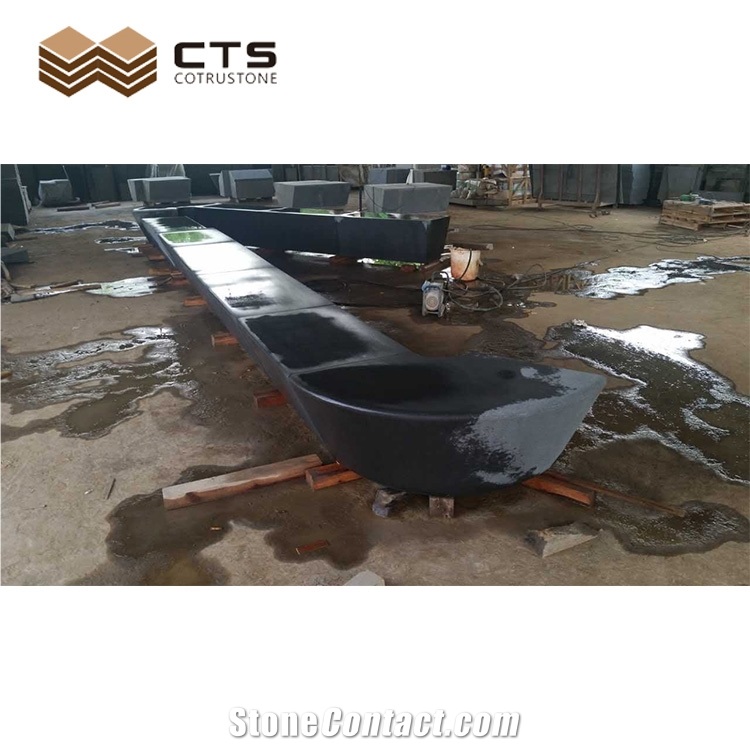 Large Size China Grey And Black Basalt Curbstone Curve Custome