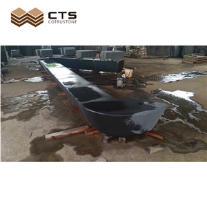 Large Size China Grey And Black Basalt Curbstone Curve Custome