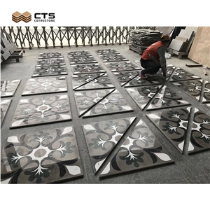 Marble Waterjet Square Floor Tile Wholesale Mix Color Custom