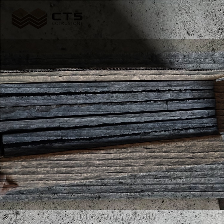 Pedestal Thin Black Slate Exterior Wall Panels Irregular