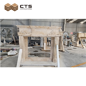 Travertine Fireplace Handcarve Top Quality Custom Renovation