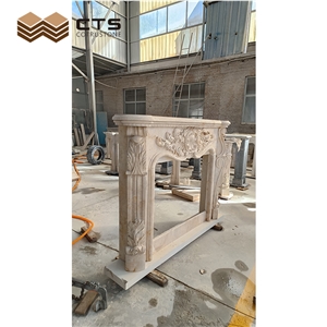 Travertine Fireplace Handcarve Top Quality Custom Renovation