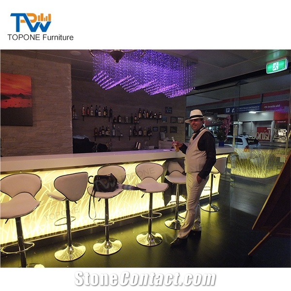 Custom Marble Led Furniture Restaurant Nightclub Bar Counter