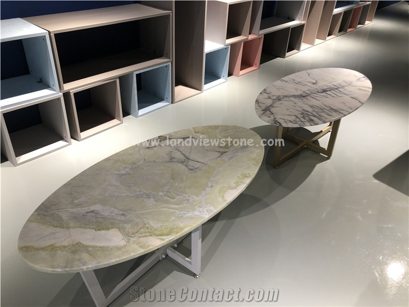 Irish Green Marble Coffee Table Round Table Top