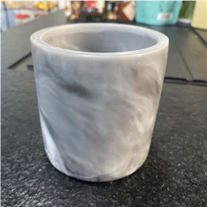 Customize Artificial Candle Holder, Alabaster Candle Jar