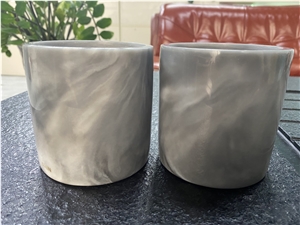 Customize Artificial Candle Holder, Alabaster Candle Jar