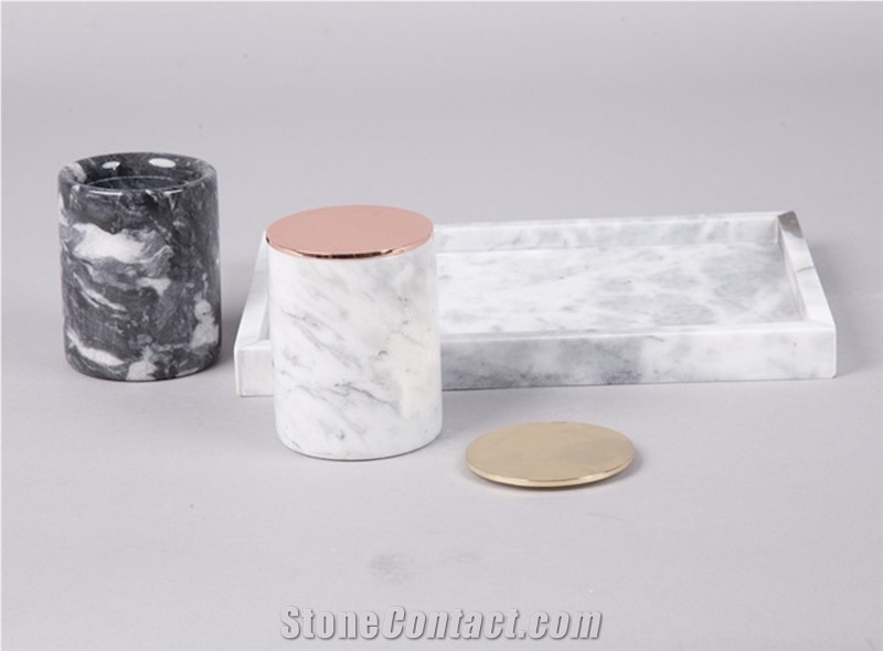 Customize Artificial Candle Holder, Alabaster Candle Jar