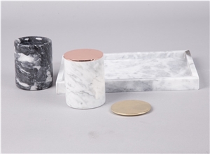 Customize Artificial Candle Holder, Alabaster Candle Jar