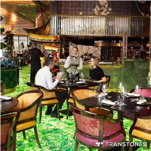 Interior Decor Translucent Natural Green Agate Floor Sheet