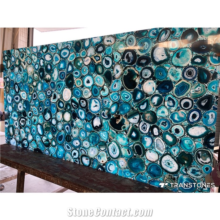 Natural Bule Agate Stone Slab For Background Wall