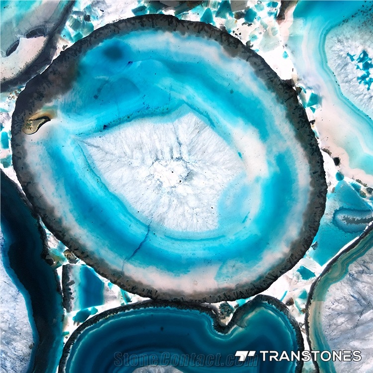Natural Bule Agate Stone Slab For Background Wall