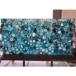 Natural Bule Agate Stone Slab For Background Wall