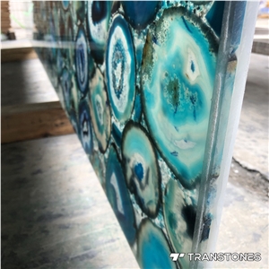 Natural Bule Agate Stone Slab For Background Wall