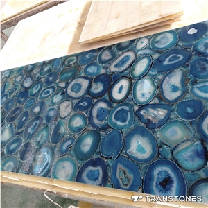 Natural Bule Agate Stone Slab For Background Wall