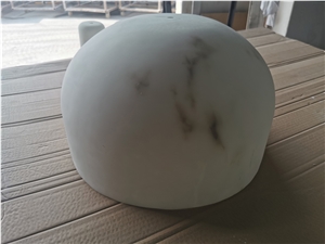 Transtones White Alabaster Round Shape Alabaster Globe Lights