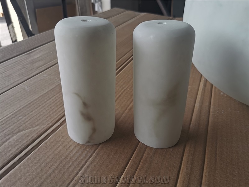 Transtones White Alabaster Round Shape Alabaster Globe Lights