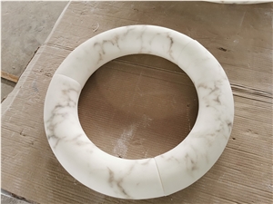 White Alabaster Round Shape Alabaster Ring Lights
