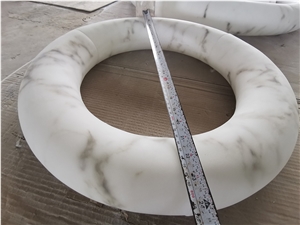 White Alabaster Round Shape Alabaster Ring Lights