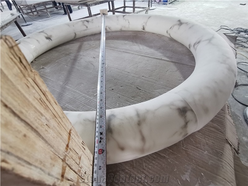 White Alabaster Round Shape Alabaster Ring Lights