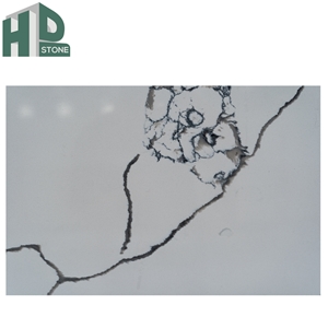 Chinese Engineered Marble Calacatta White Quartz Stone Slab