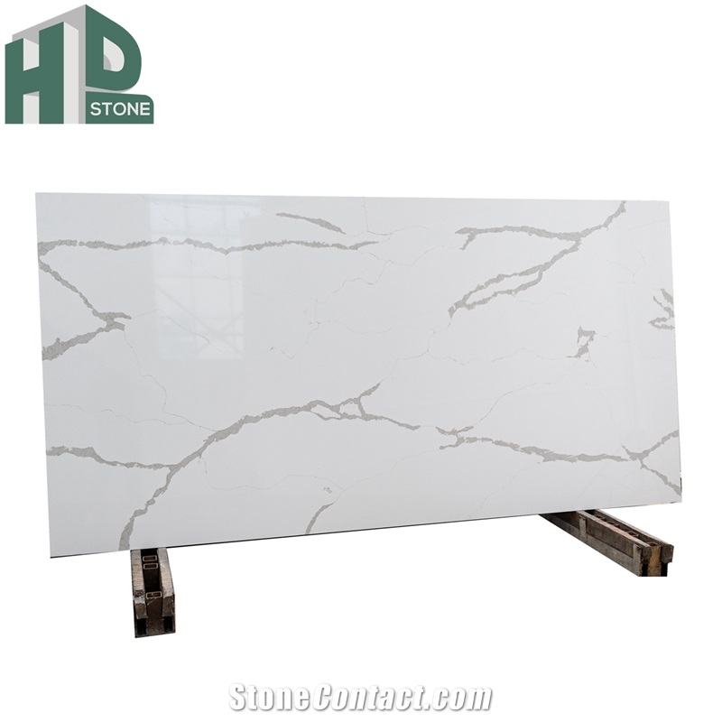 Chinese Factory Engineered Stone Calacatta Gold Quartz Slab