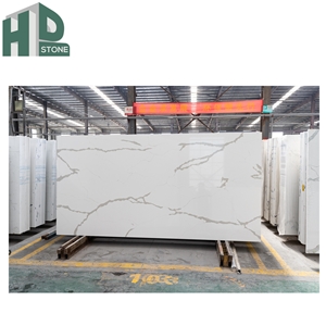 Chinese Factory Engineered Stone Calacatta Gold Quartz Slab