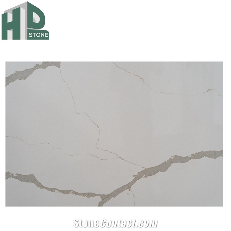Chinese Factory Engineered Stone Calacatta Gold Quartz Slab