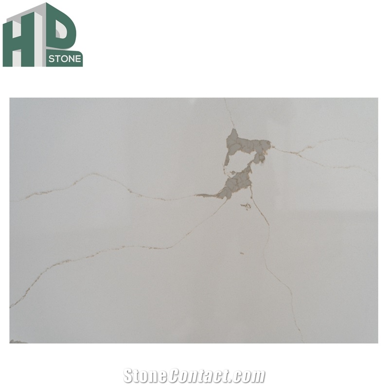 Chinese Factory Engineered Stone Calacatta Gold Quartz Slab