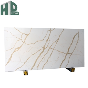 Man Made Golden Quartz Calacatta Gold Polished Slab