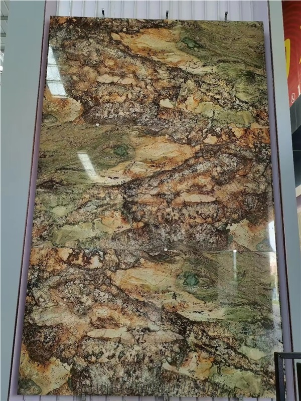 Brazil Shangri-La Golden Brown Granite Slab In China Market