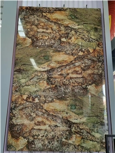 Brazil Shangri-La Golden Brown Granite Slab In China Market