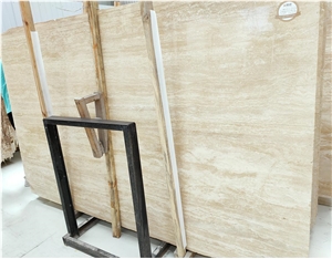 Classic Medium Denizli Turkey Light Beige Travertine Slab Classic Medium Denizli Turkey Light Beige Travertine Slab