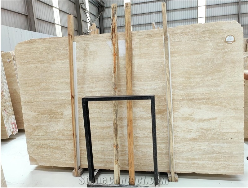 Classic Medium Denizli Turkey Light Beige Travertine Slab