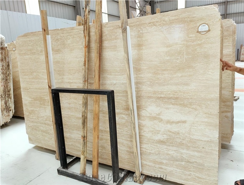 Classic Medium Denizli Turkey Light Beige Travertine Slab